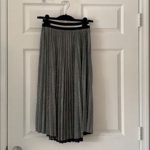 New silver metallic skirt